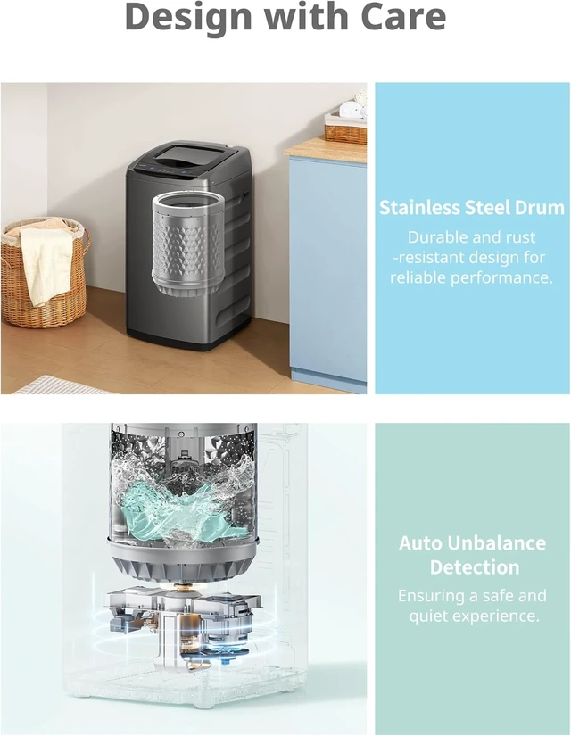 Alt view image 6 of 7 - COMFEE' Portable Washing Machine 0.9 cu.ft Compact Washer with LED Display