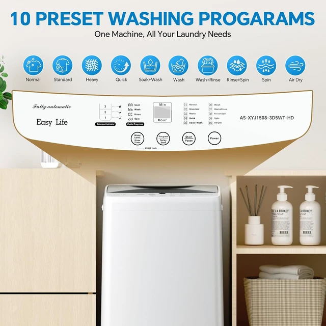 Alt view image 3 of 7 - OLIXIS 1.06 Cu.Ft. Portable Washing Machine, Full-Automatic Laundry Washer
