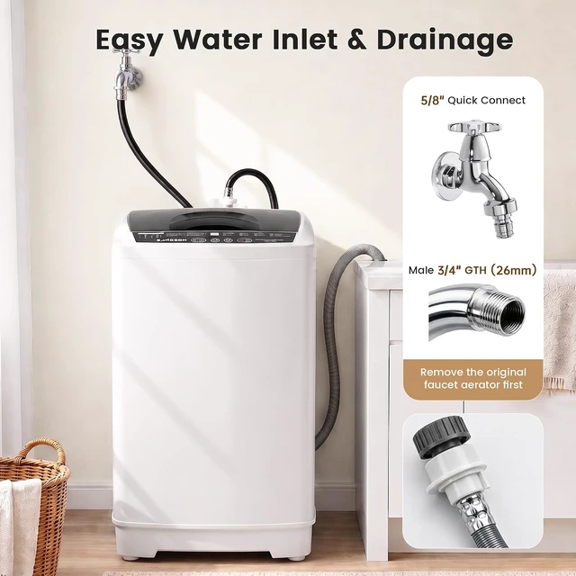 Alt view image 4 of 7 - BANGSON 1.31 Cu.Ft Portable Washing Machine, Compact Washer 8 Programs