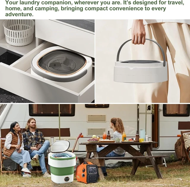 Alt view image 3 of 7 - Portable Washing Machine 20L Foldable Mini Washer with Spin Basket, 3 Modes