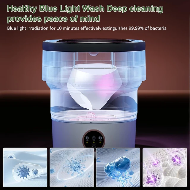 Alt view image 4 of 7 - Portable Washing Machine 20L Foldable Mini Washer with Spin Basket, 3 Modes