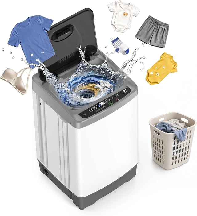 Main image of Upstreman 10 lbs Fully Automatic Portable Washing Machine, Hot/Cold Water