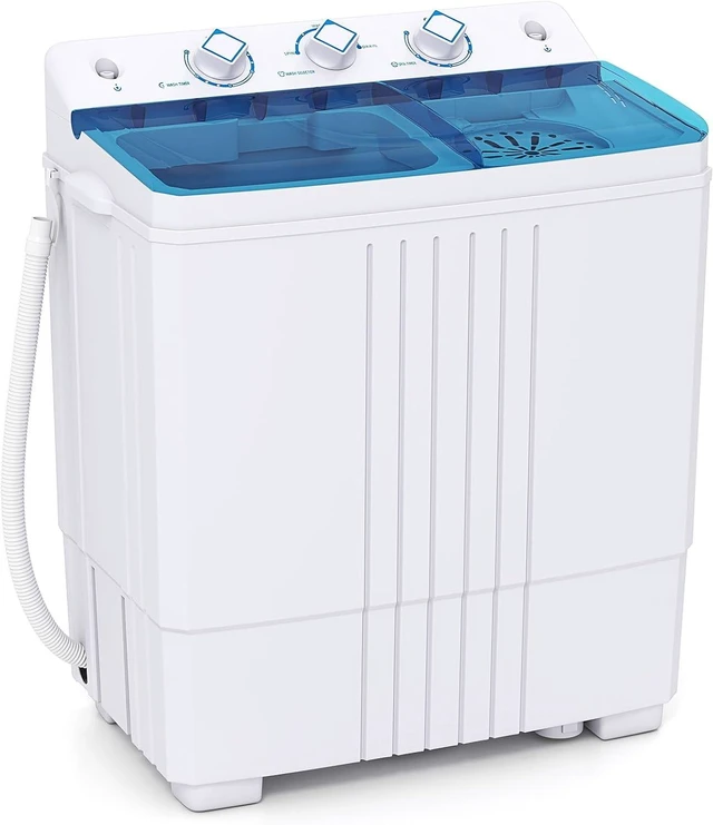 Main image of Giantex Washing Machine, 20Lbs Capacity, Washer and Spinner Combo, Portable Compact Twin Tub 12Lbs Washing and 8Lbs Spinning, Inlet and Drain Hose, Laundry Washer for Apartment RV Dorm