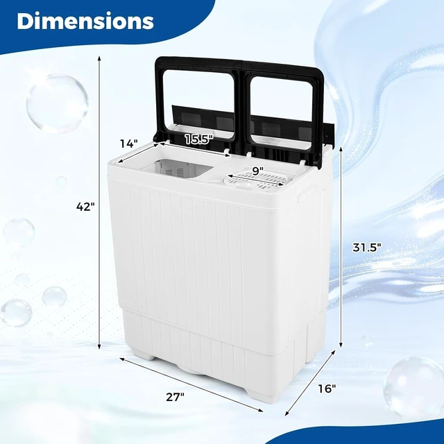 Alt view image 3 of 7 - COSTWAY 26Lbs Portable Washing Machine with Built-in Drain Pump, Black