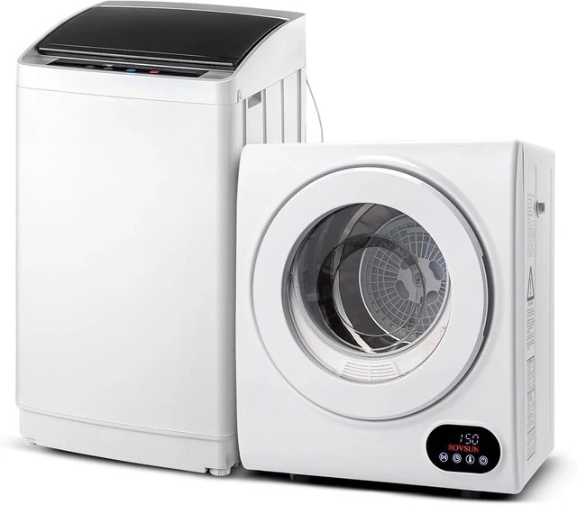 Main image of ROVSUN 1.5CuFt Portable Clothes Dryer and 17.8LBS Full-Automatic Washing Machine Set, Compact Laundry Washer and Dryer Combo Set with Stainless Steel Inner Tub, for Apartment, Dorms, Home