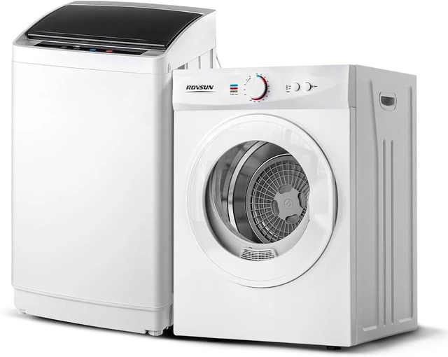 Main image of ROVSUN 1.8CuFt Portable Clothes Dryer and 17.8LBS Full-Automatic Washing Machine Set, Compact Laundry Washer and Dryer Combo Set with Stainless Steel Inner Tub, for Apartment, Dorms, Home