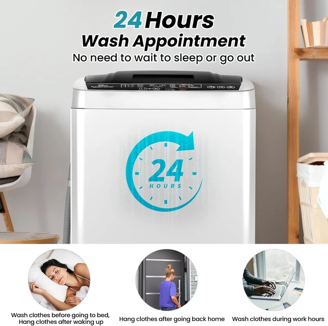 Alt view image 6 of 7 - Nictemaw 20 lbs Portable Washing Machine, Compact Washer for Apartment