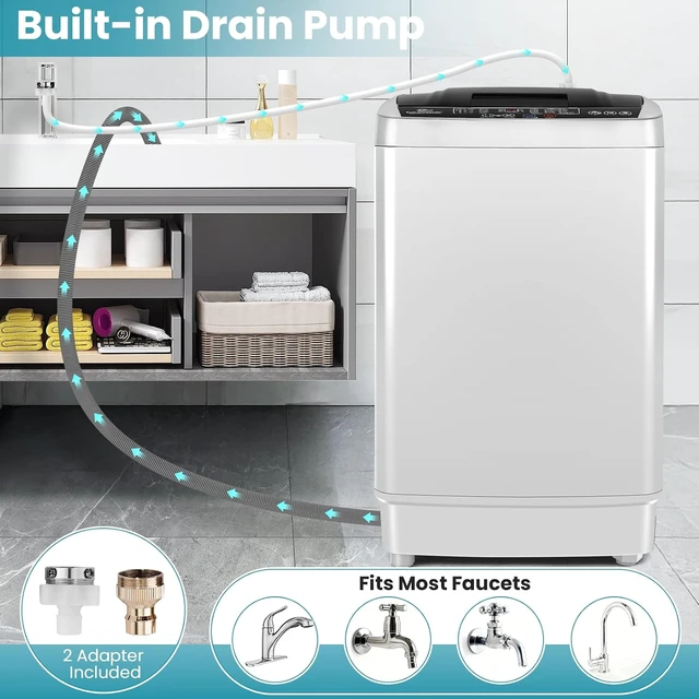 Alt view image 7 of 7 - Nictemaw 20 lbs Portable Washing Machine, Compact Washer for Apartment