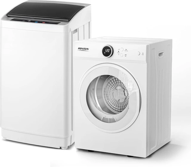 Main image of ROVSUN 17.8LBS Full-Automatic Washing Machine and 1.8CuFt Portable Clothes Dryer Set, Compact Laundry Washer and Dryer Combo Set with Stainless Steel Inner Tub, for Apartment, Dorm, Home