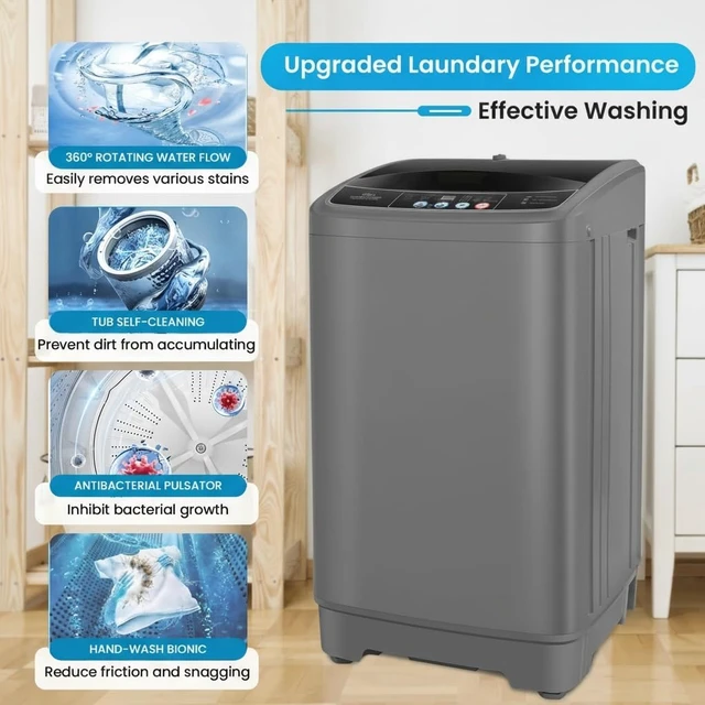 Alt view image 5 of 7 - Nictemaw 17.8Lbs Portable Washing Machine, Apartment Washer, Drain Pump