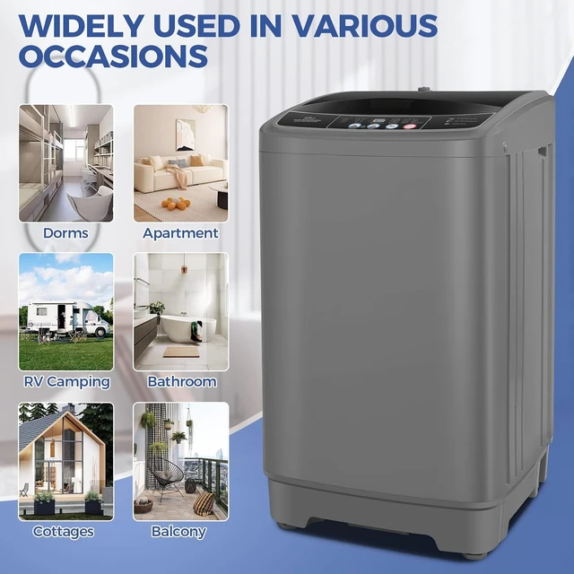 Alt view image 7 of 7 - Nictemaw 17.8Lbs Portable Washing Machine, Apartment Washer, Drain Pump