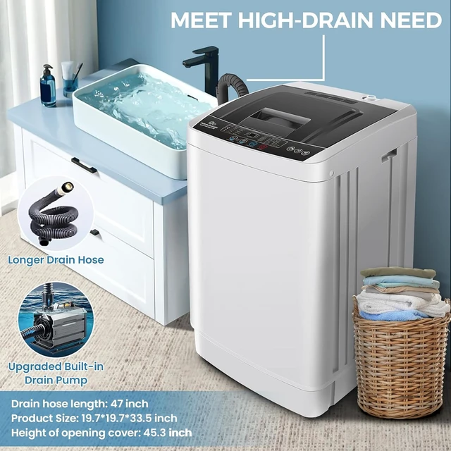 Alt view image 6 of 7 - Nictemaw Portable Washing Machine, 20Lbs 2.8 Cu.ft Quick Wash for Apartment