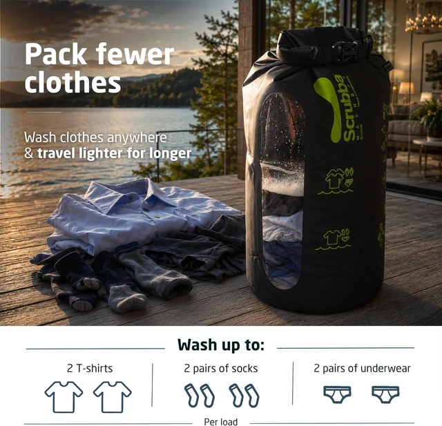 Alt view image 6 of 7 - Scrubba Wash Bag Patented Washboard-in-a-Bag 5 oz Travel Clothes Washer