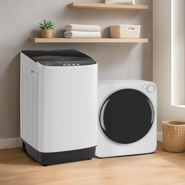 Alt view image 7 of 7 - Erivess 2.0 Cu.Ft Full Automatic Washer & 1.6 Cu.Ft Compact Dryer Combo Set