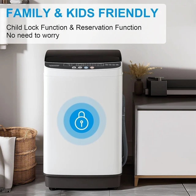 Alt view image 6 of 7 - Portable Washing Machine 2.2 Cu.Ft, Full Automatic 10 Programs