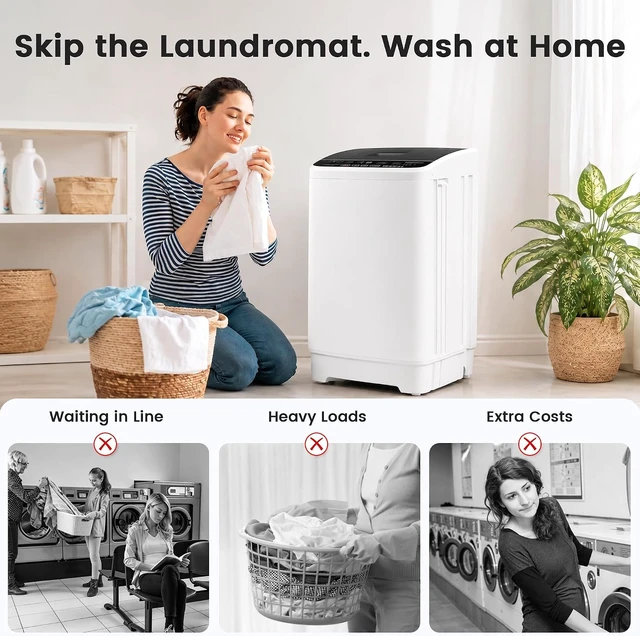 Alt view image 5 of 7 - BANGSON 1.08 Cu.Ft Portable Washing Machine for Apartments, White