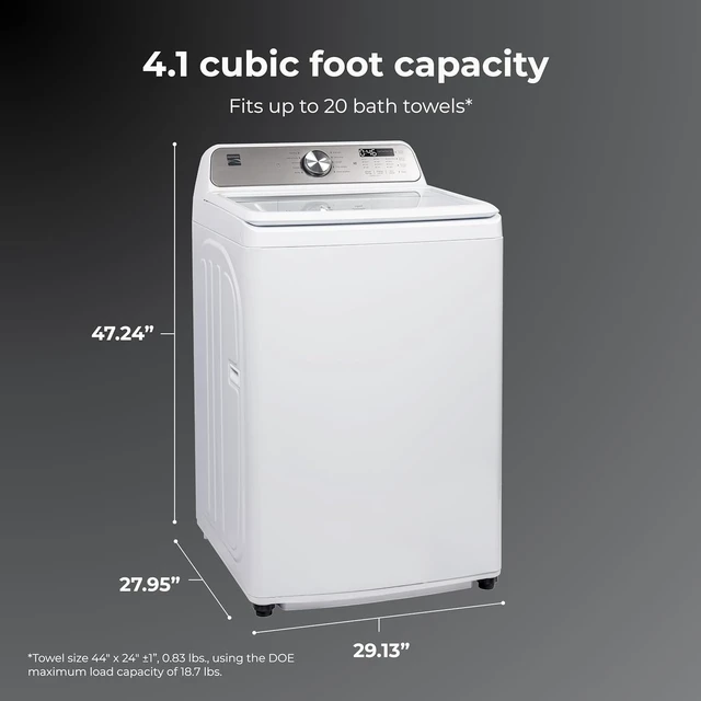 Alt view image 2 of 7 - Kenmore 4.1 cu. ft. Top Load Washer with Triple Action Agitator - White