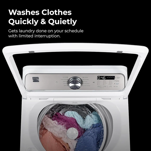 Alt view image 6 of 7 - Kenmore 4.1 cu. ft. Top Load Washer with Triple Action Agitator - White