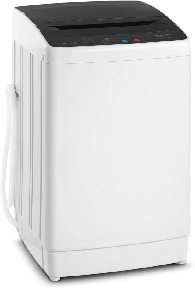 Main image of ROVSUN 30LBS Washing Machine, Full-Automatic Portable Washer with Stainless Steel Drum, Electric Laundry Machine, Washer and Spin Dryer Combo with Drain Pump for Home, Apartment