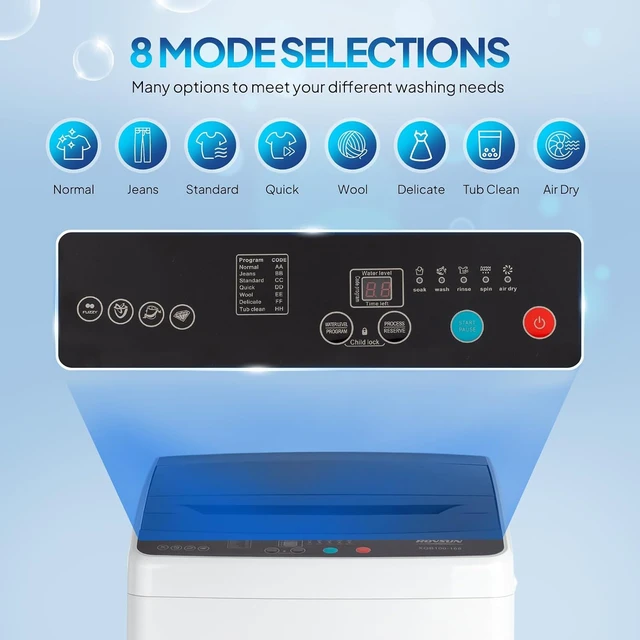Alt view image 5 of 7 - ROVSUN 30LBS Washing Machine, Full-Automatic Portable Washer with Stainless Steel Drum, Electric Laundry Machine, Washer and Spin Dryer Combo with Drain Pump for Home, Apartment