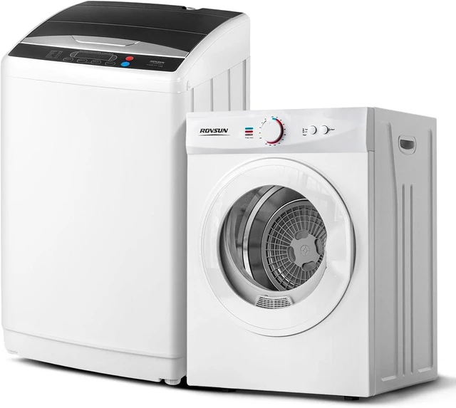 Main image of ROVSUN 25LBS Full Automatic Washing Machine and 1.8CuFt Portable Clothes Dryer Set, Compact Laundry Washer and Dryer Combo Set with Stainless Steel Inner Tub, for Apartment, Dorms, Home