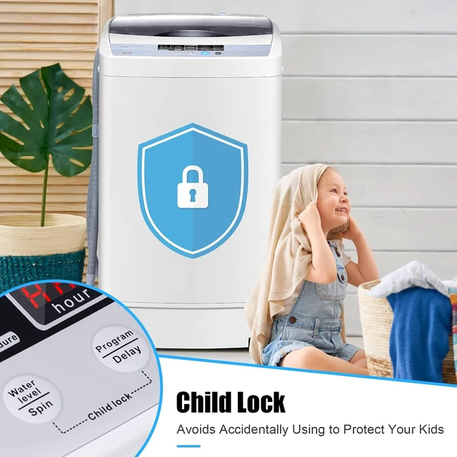 Alt view image 5 of 7 - COSTWAY Portable Washing Machine, 12 Lbs Capacity Full-automatic Washer with 10 Wash Programs, LED Display, 8 Water Levels, Compact Laundry Washer and Dryer Combo for Home, Apartment, Dorm, RVs