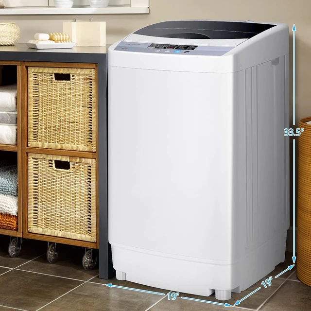 Alt view image 6 of 7 - COSTWAY Portable Washing Machine, 12 Lbs Capacity Full-automatic Washer with 10 Wash Programs, LED Display, 8 Water Levels, Compact Laundry Washer and Dryer Combo for Home, Apartment, Dorm, RVs