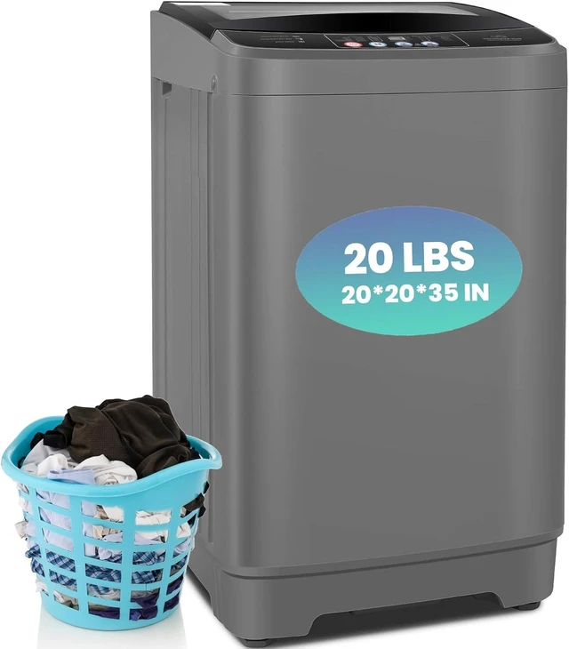 Main image of Nictemaw Portable Washing Machine, 20Lbs 2.8 Cu.ft, 95% Spin Dry, Glass Lid