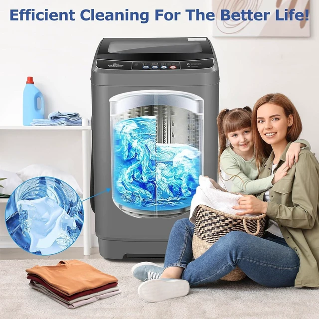 Alt view image 7 of 7 - Nictemaw Portable Washing Machine, 20Lbs 2.8 Cu.ft, 95% Spin Dry, Glass Lid