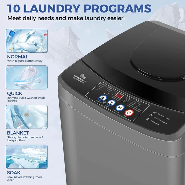 Alt view image 3 of 7 - Nictemaw Washing Machine for Apartment, 20Lbs 2.8 Cu.ft, 350W Turbo Wash