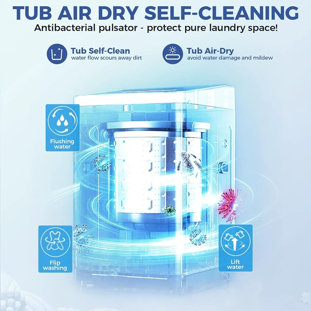 Alt view image 7 of 7 - Nictemaw Washing Machine for Apartment, 20Lbs 2.8 Cu.ft, 350W Turbo Wash