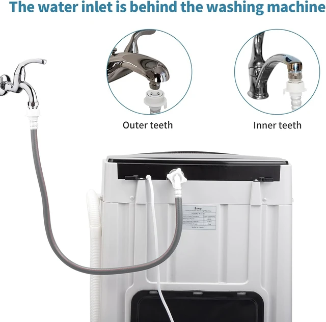 Alt view image 5 of 7 - ROVSUN 17.6lbs Full Automatic Washing Machine, 2 in 1 Portable Laundry ClothesWasher with Drain Pump, Compact Washer and Dryer Combo, Top Load Washer for House Apartment Dorm