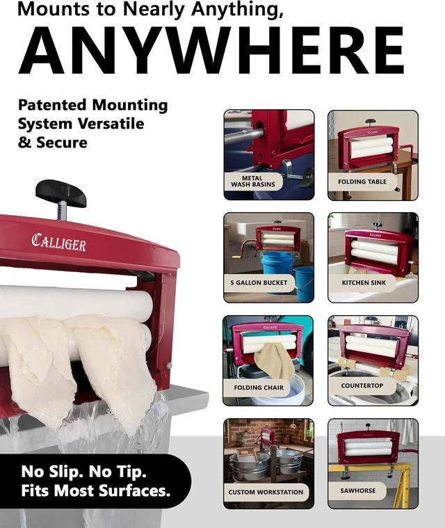 Alt view image 6 of 7 - Northwood Calliger Clothes Wringer, Red