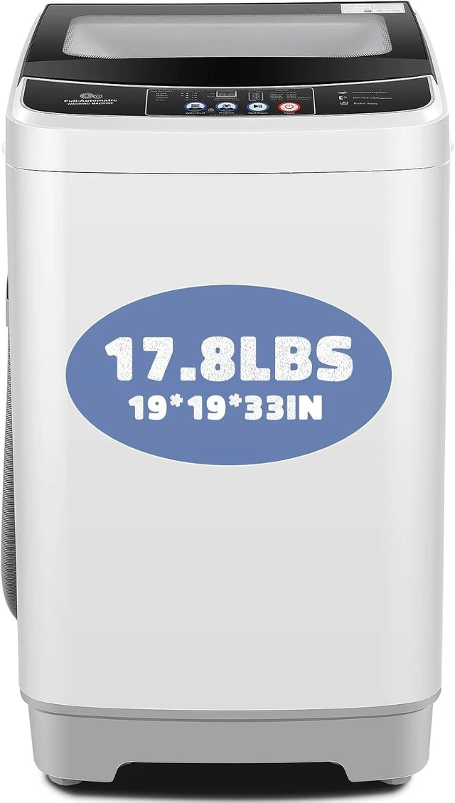 Main image of Nictemaw Portable Washing Machine, 17.8Lbs 2.4 Cu.ft, Glass Lid, Drain Pump
