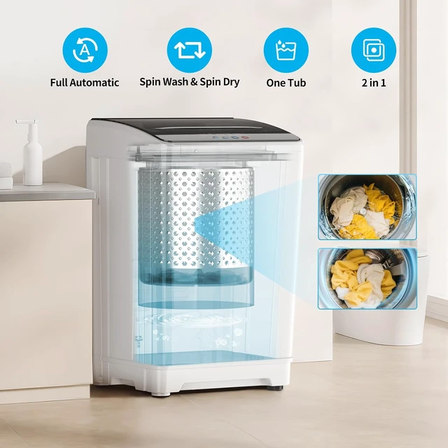 Alt view image 7 of 7 - TABU 18lbs Portable Washing Machine, Laundry Washer, 2.4 Cu.Ft, White