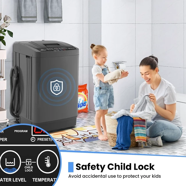 Alt view image 6 of 7 - Nictemaw 2.4 Cu.ft Full Automatic Portable Washing Machine with Drain Pump