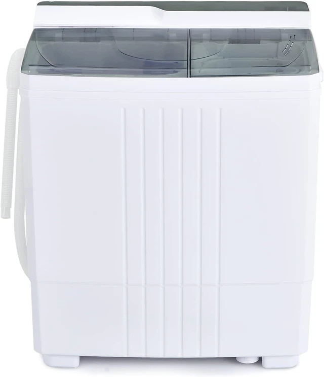 Main image of COSTWAY Portable Washing Machine, Twin Tub 21Lbs Capacity, Washer(14.4Lbs) and Spinner(6.6Lbs), Laundry Machine with Control Knobs, Built-in Drain Pump, Compact Washer for Apartment, RV, Grey