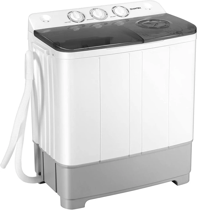Main image of Giantex Portable Washing Machine, 2 in 1 Laundry Washer and Spinner Combo, 22lbs Capacity 13.2 lbs Washing 8.8 lbs Spinning, Timer Control, Drain Pump, Dorm Apartment Semi-Automatic Twin Tub Washer