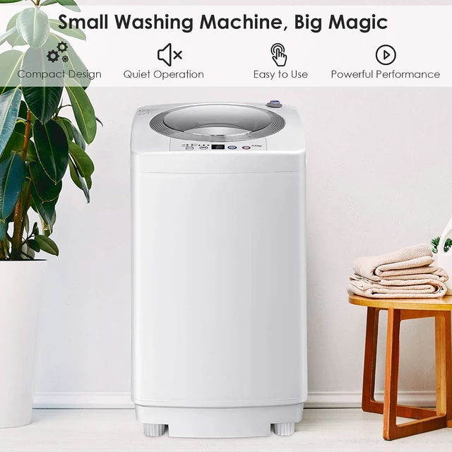 Alt view image 4 of 7 - Casart Washing Machine Portable Compact Full-Automatic W/Drain Pump 8 Lbs Cloth Washer and Spinner
