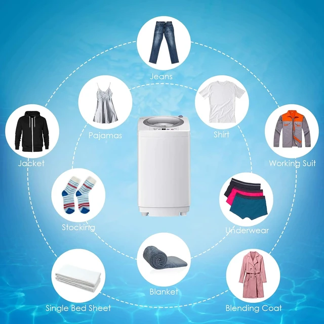 Alt view image 3 of 7 - Casart Washing Machine Portable Compact Full-Automatic W/Drain Pump 8 Lbs Cloth Washer and Spinner