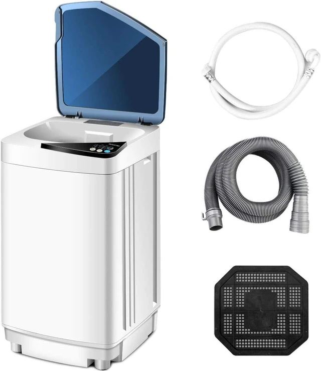 Main image of Full-Automatic Portable Mini Washing Machines,7.7 lbs Load Capacitywith Spin and Built in Barrel Light for Dorms Apartments RV and Camping
