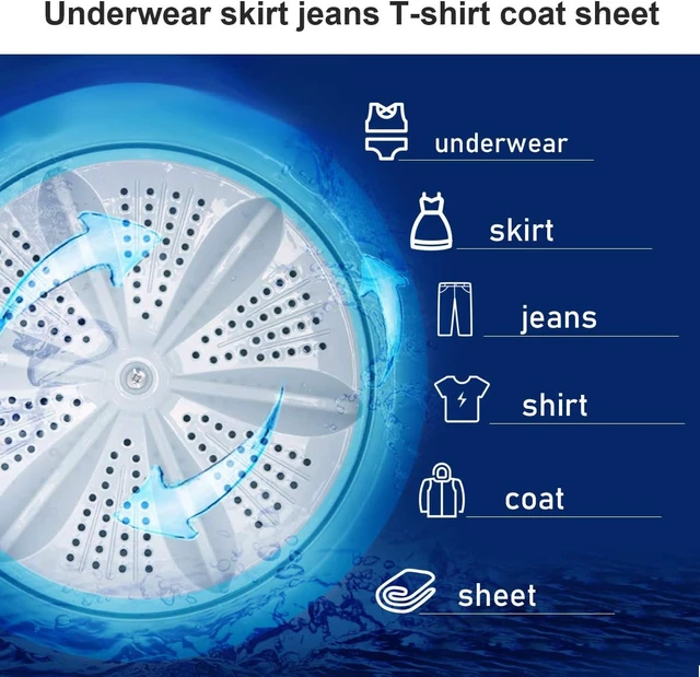 Alt view image 4 of 7 - Full-Automatic Portable Mini Washing Machines,7.7 lbs Load Capacitywith Spin and Built in Barrel Light for Dorms Apartments RV and Camping