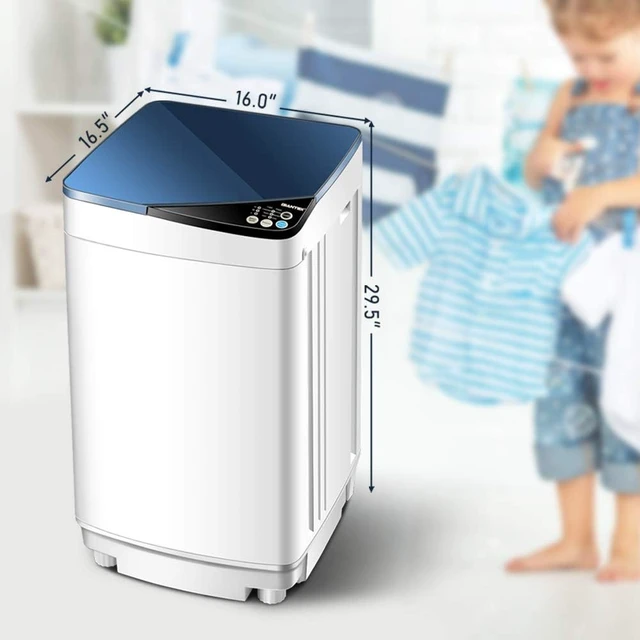 Alt view image 3 of 7 - Full-Automatic Portable Mini Washing Machines,7.7 lbs Load Capacitywith Spin and Built in Barrel Light for Dorms Apartments RV and Camping