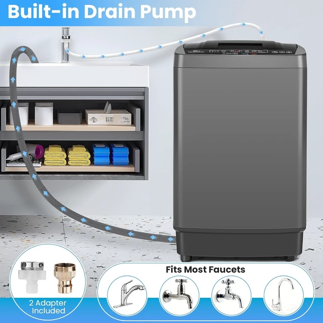 Alt view image 7 of 7 - Nictemaw 2.4 Cu.Ft Portable Washer, 17.8 lbs Capacity, Full-Automatic