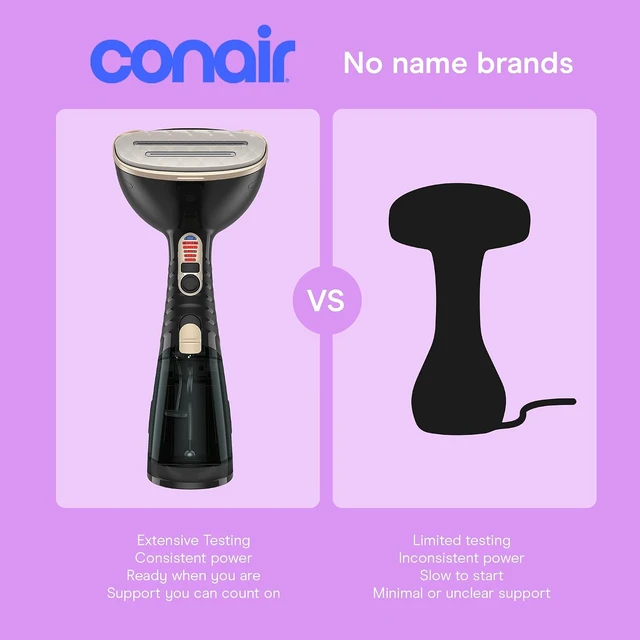 Alt view image 7 of 7 - Conair Handheld Steamer for Clothes & Upholstery, 3 Attachments, Black