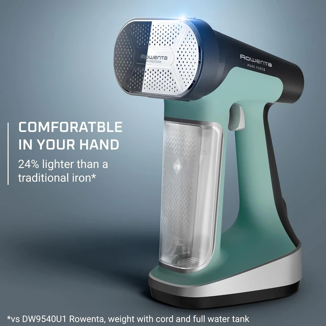 Alt view image 4 of 7 - Rowenta Pure Force 2in1 Steamer & Iron: Powerful 1875 Watts, Vertical Steaming & Horizontal Ironing, Auto-off, XL Tank Capacity (7.1 Oz), Green Clothes Steamer DR8822