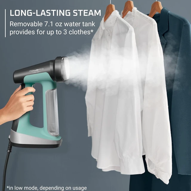 Alt view image 5 of 7 - Rowenta Pure Force 2in1 Steamer & Iron: Powerful 1875 Watts, Vertical Steaming & Horizontal Ironing, Auto-off, XL Tank Capacity (7.1 Oz), Green Clothes Steamer DR8822