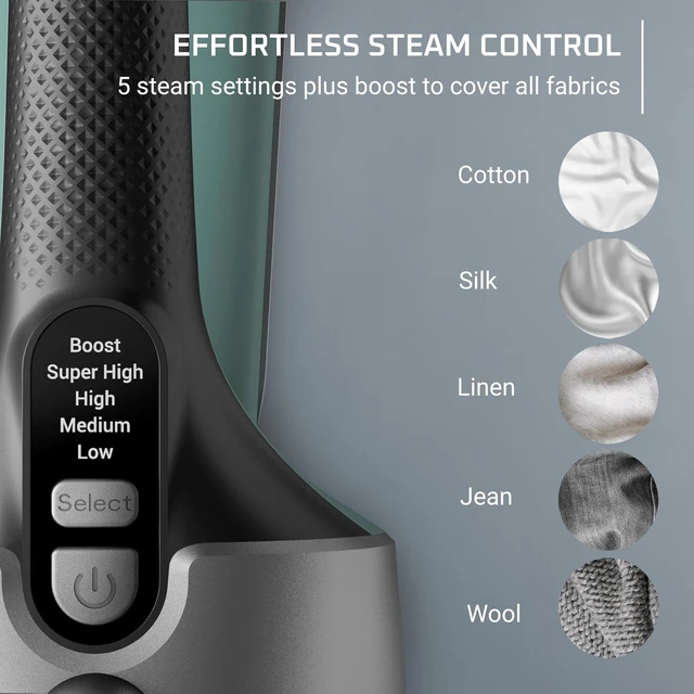 Alt view image 6 of 7 - Rowenta Pure Force 2in1 Steamer & Iron: Powerful 1875 Watts, Vertical Steaming & Horizontal Ironing, Auto-off, XL Tank Capacity (7.1 Oz), Green Clothes Steamer DR8822