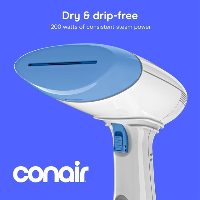 Alt view image 2 of 7 - Conair Handheld Garment Steamer for Clothes, ExtremeSteam 1200W, Portable Handheld Design,White/Blue