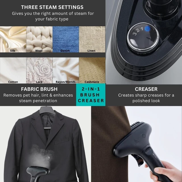 Alt view image 4 of 6 - True & Tidy Heavy-Duty Garment Steamer w/ 3 Settings, 3L Water Tank, 1800W